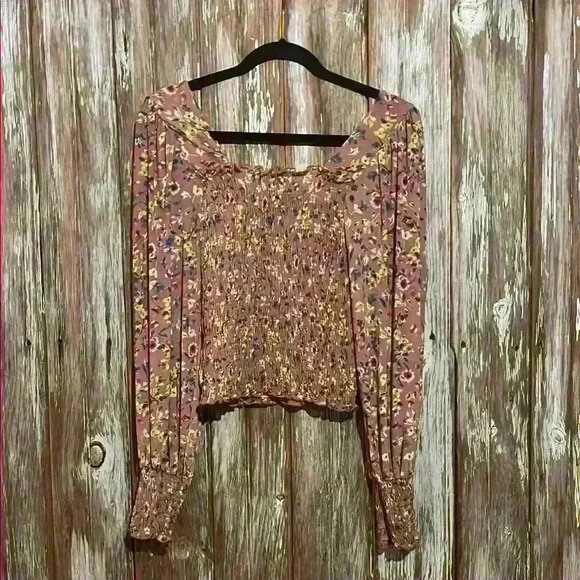 NWT Lulu's Watch Me Bloom Square Neck Billowy Sleeve Blouse - Picture 4 of 4